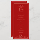 Lotus gepersonaliseerd huwelijksprogramma programmakaart (Voorkant / Achterkant)