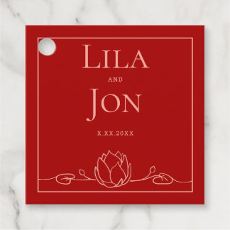 Lotus gepersonaliseerde bruiloft gunst Labels