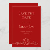 Lotus Gepersonaliseerde bruiloft Save the Date Kaa (Voorkant / Achterkant)