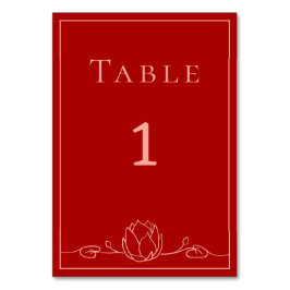 Lotus Gepersonaliseerde Trouwtafel Nummer Kaart