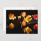 Lotus gevormde lantaarns voor medio de briefkaart (Voorkant / Achterkant)