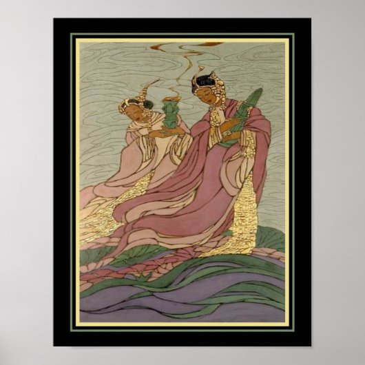 "Lotus Goddesses" ca. 1931 door Bertha Lum Poster (Voorkant)