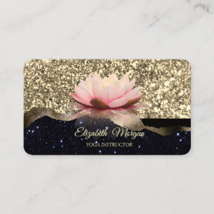 Lotus Gold Black Glitter Elegant Visitekaartje