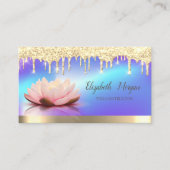 Lotus Gold Drips, holografische Yoga Instructor Visitekaartje (Voorkant)