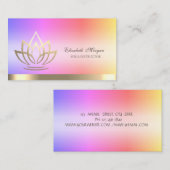 Lotus Gold Flower Stripe Yoga Instructor Visitekaartje (Voorkant / Achterkant)