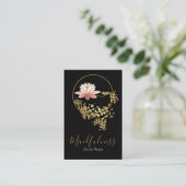 *~* Lotus Gold Glitter Yoga Meditation Mindfullnes Visitekaartje (Staand voorkant)