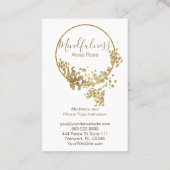 *~* Lotus Gold Glitter Yoga Meditation Mindfullnes Visitekaartje (Achterkant)