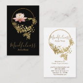 *~* Lotus Gold Glitter Yoga Meditation Mindfullnes Visitekaartje (Voorkant / Achterkant)