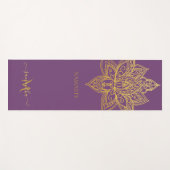 Lotus Gold Mandala Monogram Elegant Paarse Yogamat (Voorkant (horizontaal))