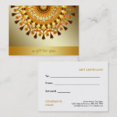 Lotus Gold Mandala Salon en Spa Cadeaubon Kortingskaartje (Voorkant / Achterkant)