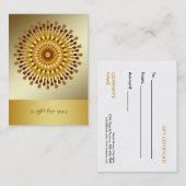 Lotus Gold Mandala Salon en Spa Cadeaubon Kortingskaartje (Voorkant / Achterkant)
