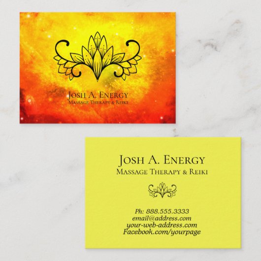 *~* Lotus Gold Nebula Galaxy Universe Oranje Visitekaartje (Voorkant / Achterkant)