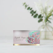 Lotus Gold Stripe Holografische Ink Yoga Visitekaartje (Staand voorkant)