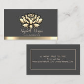 Lotus Gold Stripe Yoga Instructeur Visitekaartje (Voorkant / Achterkant)