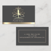 Lotus, Gold Women Silhouette, Yoga Instructor Visitekaartje (Voorkant / Achterkant)