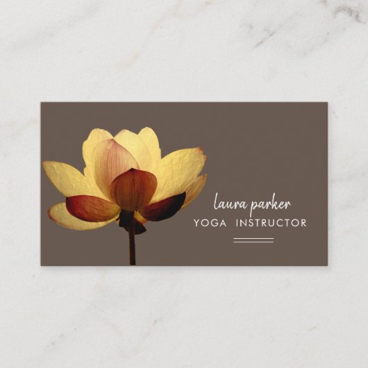 Lotus Gold Yoga Instructor Meditation Zen Visitekaartje (Voorkant)