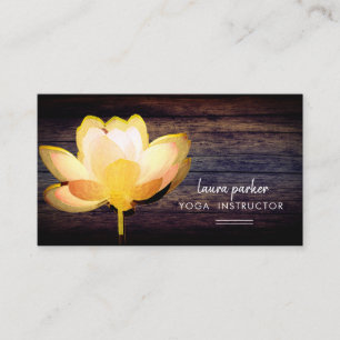 Lotus Gold Yoga Instructor Meditation Zen Wood Visitekaartje