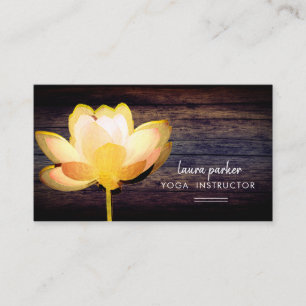 Lotus Gold Yoga Instructor Meditation Zen Wood Visitekaartje