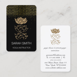 Lotus gold Yoga Mindfulness Glitter Visitekaartje