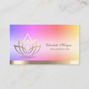 Lotus Gouden Bloem Streep Yoga Instructeur Visitekaartje