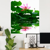 Lotus green water zen tranquility peace Mooi Poster (Thuiskantoor)
