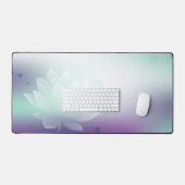 Lotus, Groene achtergrond, Multifunctioneel Bureaumat (Keyboard & Muis)