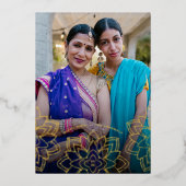 Lotus Happy Diwali Holiday Foto Gold Foil Kaart (Voorkant)
