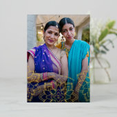 Lotus Happy Diwali Holiday Foto Gold Foil Kaart (Staand Voorkant)