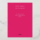 Lotus Happy Diwali Holiday Foto Gold Foil Kaart (Achterkant)