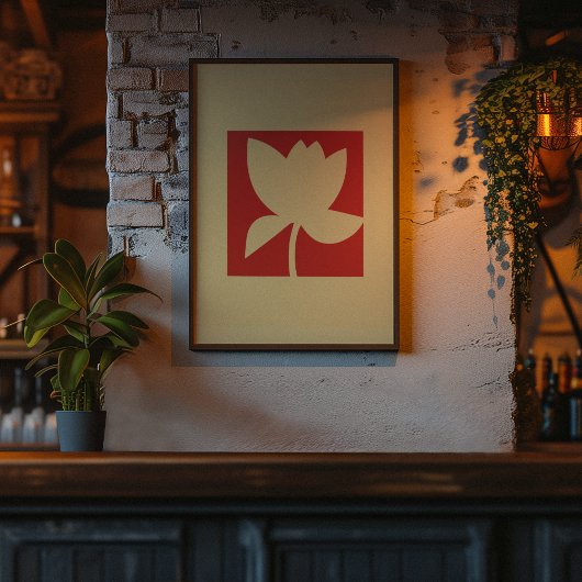 Lotus Harmony – Minimalistische Bloemenessentie Poster