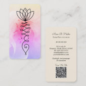 *~* Lotus Heart Reiki Nirvana Yoga Massage Roos QR Visitekaartje (Voorkant / Achterkant)