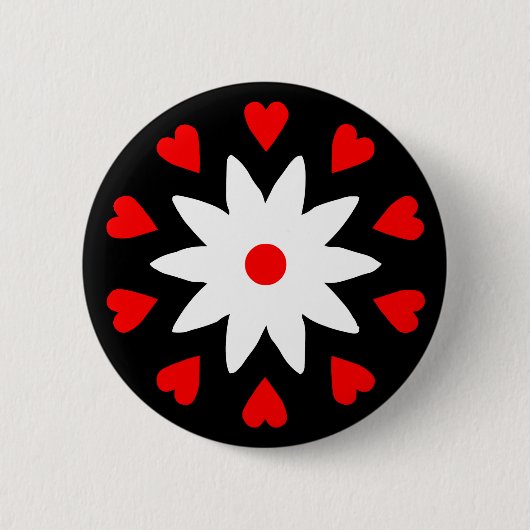 Lotus Heart Ronde Button 5,7 Cm (Voorkant)