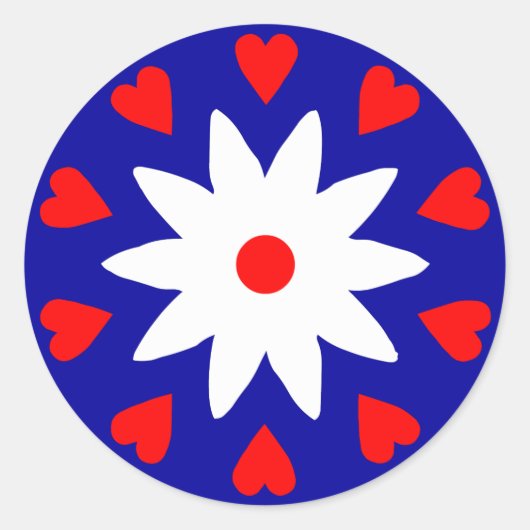 Lotus Heart Ronde Sticker (Voorkant)