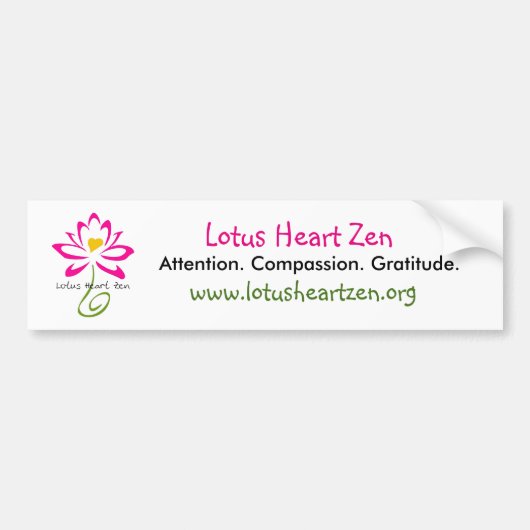 Lotus Heart Zen Bumpersticker (Voorkant)