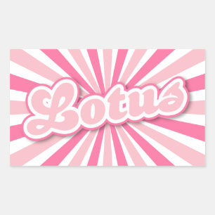 Lotus heet roze zonnestralen rechthoekige sticker