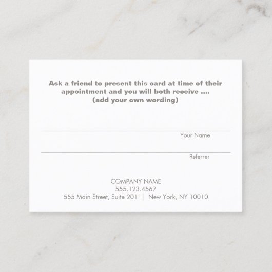 Lotus Holistic Health and Wellness Reference Card Aanbevelingskaartje (Achterkant)