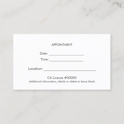 Lotus Holistic Health Counselor Appointment Card Afsprakenkaartje (Achterkant)