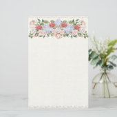 Lotus, Hydrangea en Roos heggensmederij Briefpapier (Staand voorkant)