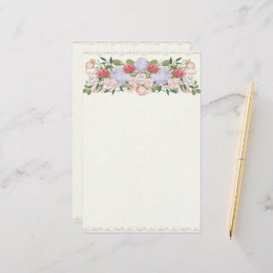 Lotus, Hydrangea en Roos heggensmederij Briefpapier