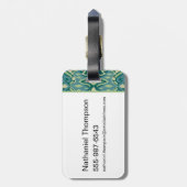 Lotus Ikat patroon - De witte lotus Bagagelabel (Achterkant verticaal)