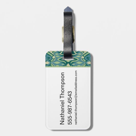 Lotus Ikat patroon - De witte lotus Bagagelabel (Achterkant verticaal)