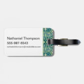 Lotus Ikat patroon - De witte lotus Bagagelabel (Achterkant horizontaal)