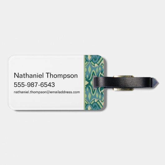 Lotus Ikat patroon - De witte lotus Bagagelabel (Achterkant horizontaal)