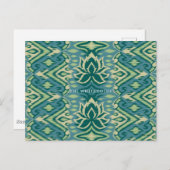 Lotus Ikat patroon - De witte lotus Briefkaart (Voorkant / Achterkant)
