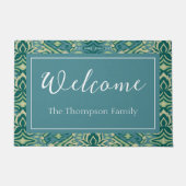 Lotus Ikat patroon - De witte lotus Deurmat (Voorkant)