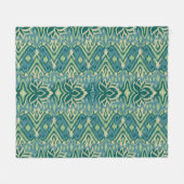 Lotus Ikat patroon - De witte lotus Fleece Deken (Voorkant (Horizontaal))