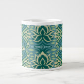 Lotus Ikat patroon - De witte lotus Grote Koffiekop (Voorkant)