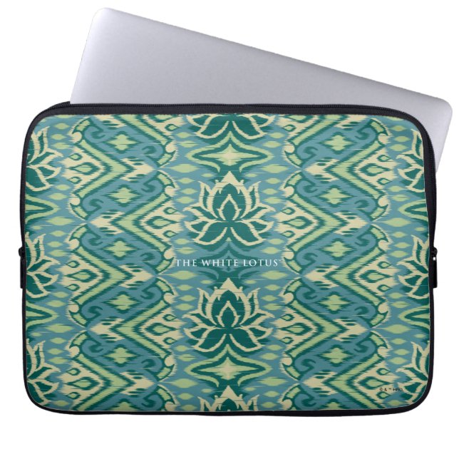 Lotus Ikat patroon - De witte lotus Laptop Sleeve (Voorkant)