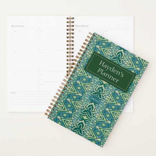 Lotus Ikat patroon - De witte lotus Planner (Display)