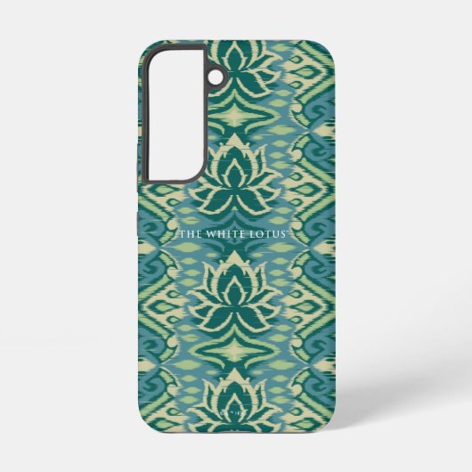Lotus Ikat patroon - De witte lotus Samsung Galaxy Hoesje (Achterkant)